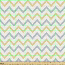 Geometrik Parça Kumaş Pastel Tonda Soft Yatay Tekrarlı Zikzak 