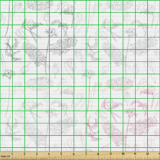 Botanik Parça Kumaş Soft Tonda Çeşitli Kır Çiçekleri El Çizimi 