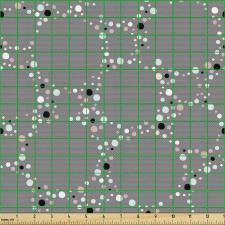 Daire Parça Kumaş Akromatik Puantiyeli Yuvarlak Şekiller Deseni