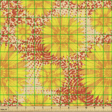 Çiçek Parça Kumaş Soyut Sanatsal Eskitilmiş Papatya Motifleri