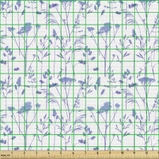 Çiçekli Parça Kumaş Kır Bahçesi Lavantalar Bitkiler ve Çiçekler