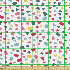 Geometrik Parça Kumaş Rengarenk Küçük Tekrarlı Soyut Şekiller