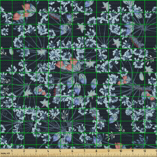 Botanik Parça Kumaş Etnik Vintage Stilde Çiçek Doğa Süslemeleri