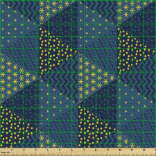 Gece Parça Kumaş Üçgenler ile Yıldızlar Noktalar ve Zikzaklar