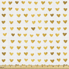 Minimal Parça Kumaş Altın Tonlarında Küçük Romantik Kalpler