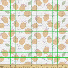 Bahar Parça Kumaş Pastel Renkli Egzotik Yabani Çiçek Dalları 