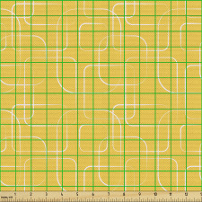 Geometrik Parça Kumaş İç İçe Geçmiş Kavisli ve İnce Kare Deseni