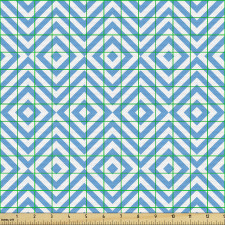 Geometrik Parça Kumaş Eşkenar Dörtgenler ile Zikzak Çizgiler