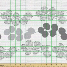 Botanik Parça Kumaş Soyut Yapraklı Dal Motifleri ve Silüetler