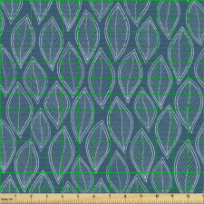 Doğa Parça Kumaş Koyu Tonda Sanatsal Soyut Tekrarlı Yapraklar