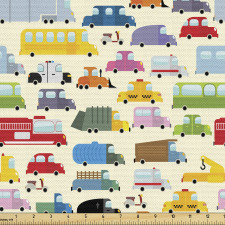 Araba Parça Kumaş Rengarenk Karikatür Minik Oyuncak Otomobiller