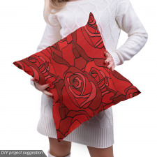 Romantik Parça Kumaş Klasik Kırmızı Gül Buketleri Tasarımı