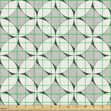 Mozaik Parça Kumaş Soyut Geometrik Modern Çizgili Daire Motifi