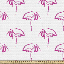 Sanatsal Parça Kumaş Soyut Modern Sade Flamingo Çizimli Desen