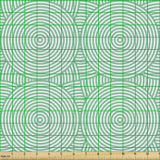 Geometrik Parça Kumaş Kesintisiz İç İçe Geçmiş Daireler Deseni