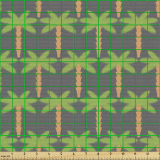 Modern Parça Kumaş Geometrik ve Parlak Palmiye Ağaçları Deseni