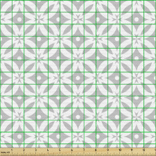 Geometrik Parça Kumaş Gri Arka Planda Dairesel Tekrarlı Çizim
