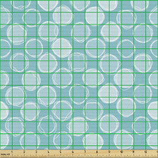 Soyut Parça Kumaş Küçük Eğri Mavi Dairelerle Geometrik Motifler