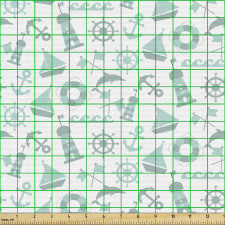 Denizci Parça Kumaş Tekrar Eden Gemi Parçaları Motifleri Deseni