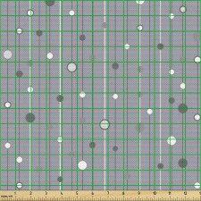 Geometrik Parça Kumaş Dikey Çizgilerin Üzerindeki Yuvarlaklar