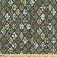 Soyut Parça Kumaş Etnik Süslemeli Dörtgen Motifler İlüstrasyonu