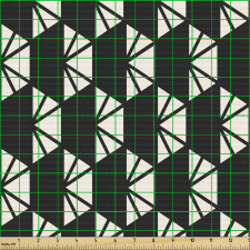 Geometrik Parça Kumaş Tekrarlayan Çokgenler Desenli Çizgili