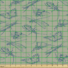Doğa Parça Kumaş Kelebek Yusufçuk Sinek Çekirge Böcek Çizimleri