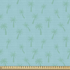 Tropikal Parça Kumaş Mavi Palmiye Ağaçları