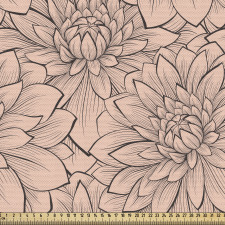 Klasik Parça Kumaş Yıldız Çiçekleri Yaprakları Çizimi Deseni 