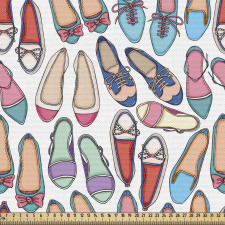 Moda Parça Kumaş Rengarenk Tekrarlı Kadın Ayakkabısı Motifleri