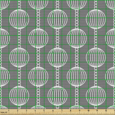 Geometrik Parça Kumaş Soyut Dairesel Zincir Halka Şeritli Desen