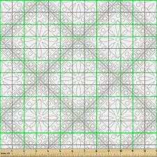 Mozaik Parça Kumaş Geometrik Soft Karo Motifli Çiçek Deseni