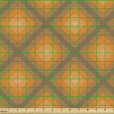 Geometrik Parça Kumaş Retro İç İçe Geçmiş Karo Motifli Dizayn