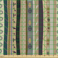 Etnik Parça Kumaş Geometrik Desenler ile İlkel Dönem Çizimleri