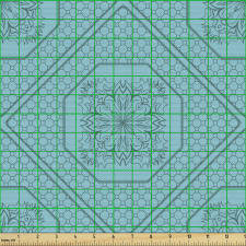 Etnik Parça Kumaş Geometrik Desenler ile Klasik Çiçek Çizimi