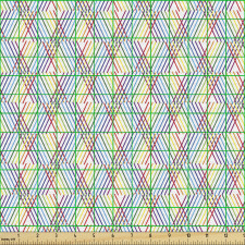 Geometrik Parça Kumaş Rengarenk Zikzaklı İç İçe Geçmiş Çizgiler