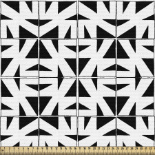 Monokrom Parça Kumaş Geometrik Karolu Soyut Mozaik Tasarımı