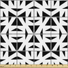 Monokrom Parça Kumaş Geometrik Karolu Soyut Mozaik Tasarımı