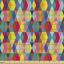 Geometrik Parça Kumaş Eğlenceli Üçgen ve Eşkenar Dörtgenler