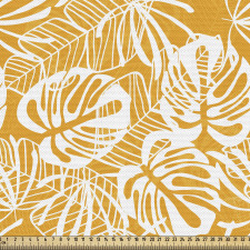 Egzotik Parça Kumaş Tropik Palmiye Yaprakları Sanatsal Çizimi