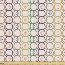 Modern Parça Kumaş Rengarenk Çemberler Geometrik Devamlı Desen