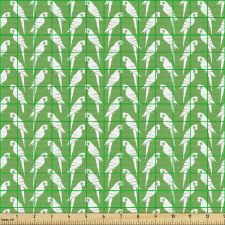 Kuş Parça Kumaş Soyut Simetrik Kesintisiz Papağan Motifli Desen