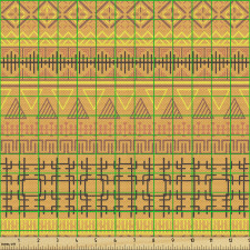 Geleneksel Parça Kumaş Üçgenler ve Çizgiler ile Etnik Desenler