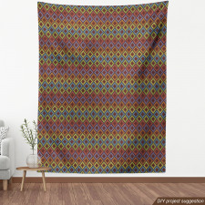 Soyut Parça Kumaş Tekrar Eden Rengarenk Kilim Motifleri Deseni