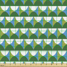 Geometrik Parça Kumaş Doğanın Renklerinde Soyut Mozaik Desen