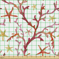 Sualtı Yaşamı Parça Kumaş Okyanus Yosunları Desenli