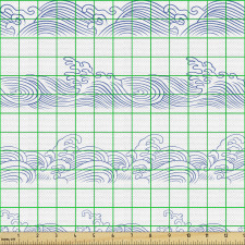Geleneksel Parça Kumaş Sanatsal Okyanus Dalgaları Siluetleri
