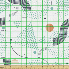 Geometrik Parça Kumaş Kıvrımlı Çizgiler ile Noktalardan Üçgen