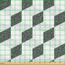 Geometrik Parça Kumaş Modern Baklava Deseni Mavi Tonlu Benekli