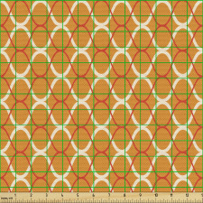 Retro Parça Kumaş Geometrik Dalgalı Sarmal Devamlı Çizgiler 